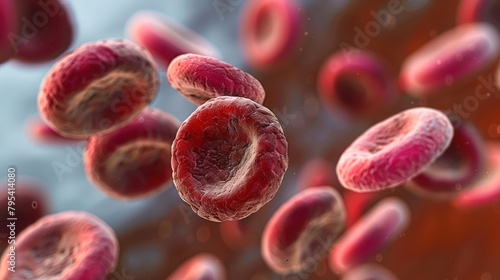Red Blood Cells Flowing Through Vein photo