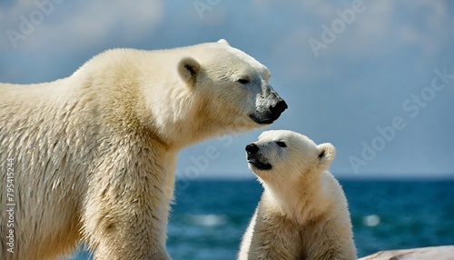 a photo of mother polar bear and her cub concept of love mother s day motherhood fatherhood parenting and wildlife conservation and protection photo