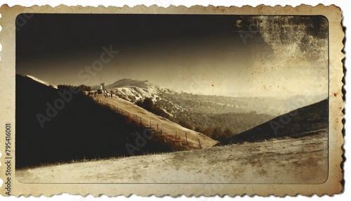 blank old vintage postcard isolated