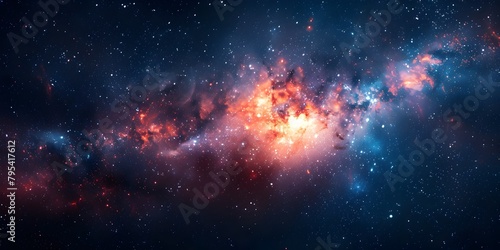 Vibrant Cosmic Explosion in Vast Interstellar Space Showcasing Astronomy and Space Themes photo