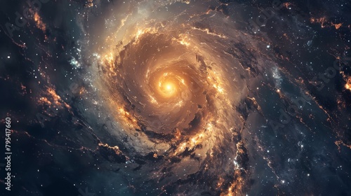 Galaxy: A close-up photo of the Whirlpool Galaxy, highlighting its spiral photo
