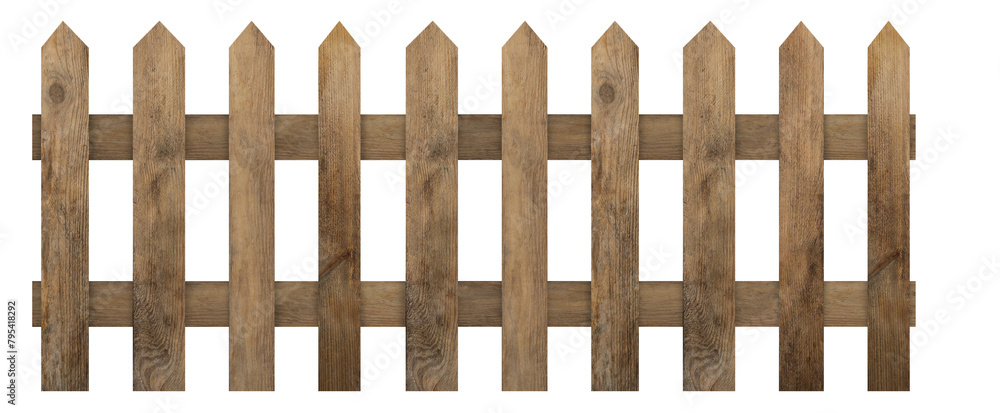 Wooden fence isolated on white. Enclosing structure Wooden fence isolated on white. Enclosing structure