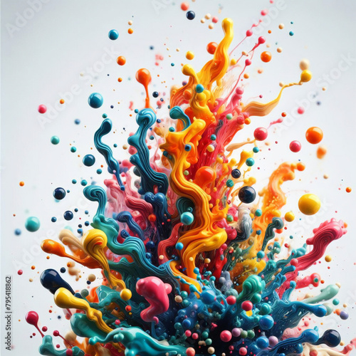 un arco iris, un artista abstracto combina magistralmente acuarelas sobre lienzo, creando un patrón que vibra con vida.