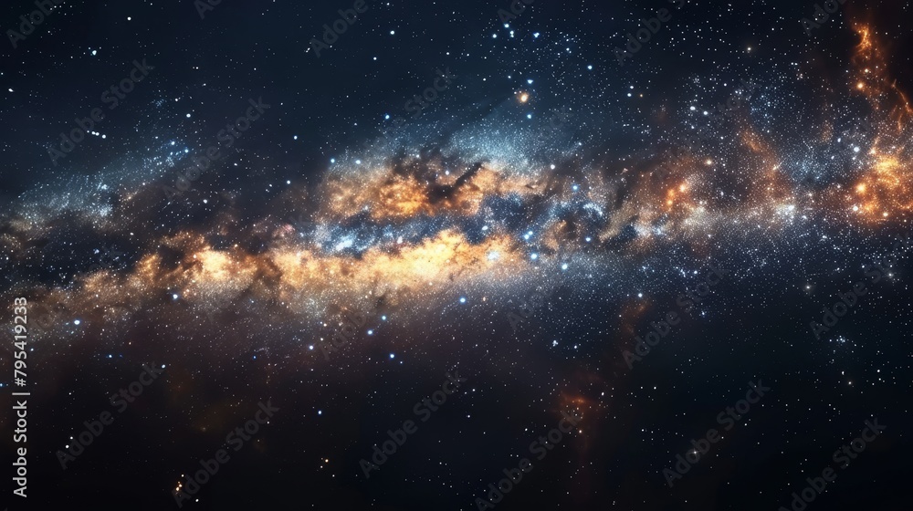 Night Sky: A 3D visualization of the night sky, highlighting the Milky Way stretching across the horizon