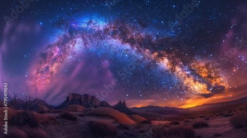 Night Sky: A stunning photo of the Milky Way galaxy arching across the sky