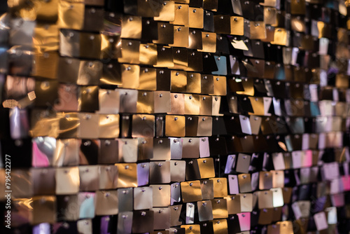 Background of shiny gold and silver details