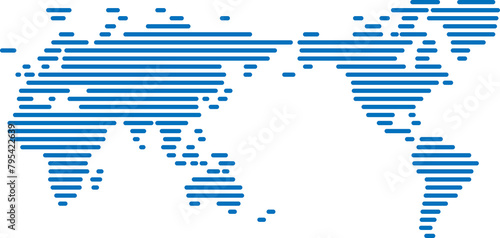 Fototapeta Naklejka Na Ścianę i Meble -  Horizon strip line world map on transparent background.