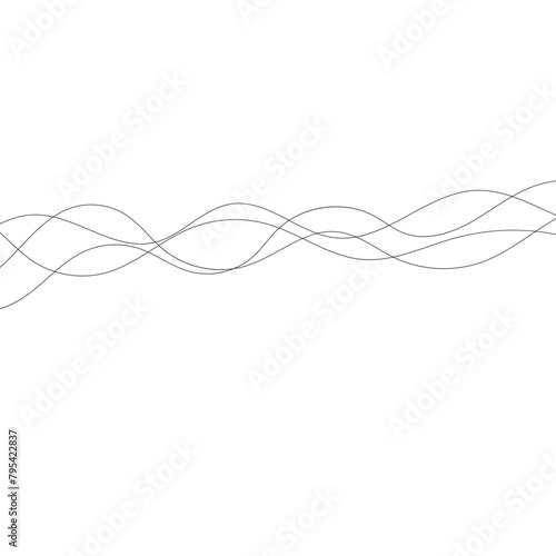 Abstract wave element for design. Digital frequency track equalizer. Stylized line art background. Vector illustration. Wave with lines created using blend tool. Curved wavy line, smooth stripe