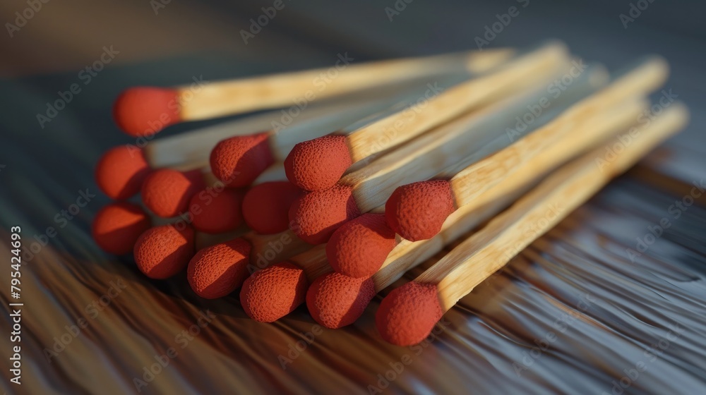 Still Life A CloseUp of Three Safety Matches in a Stack The Essence of Ignition and Warmth