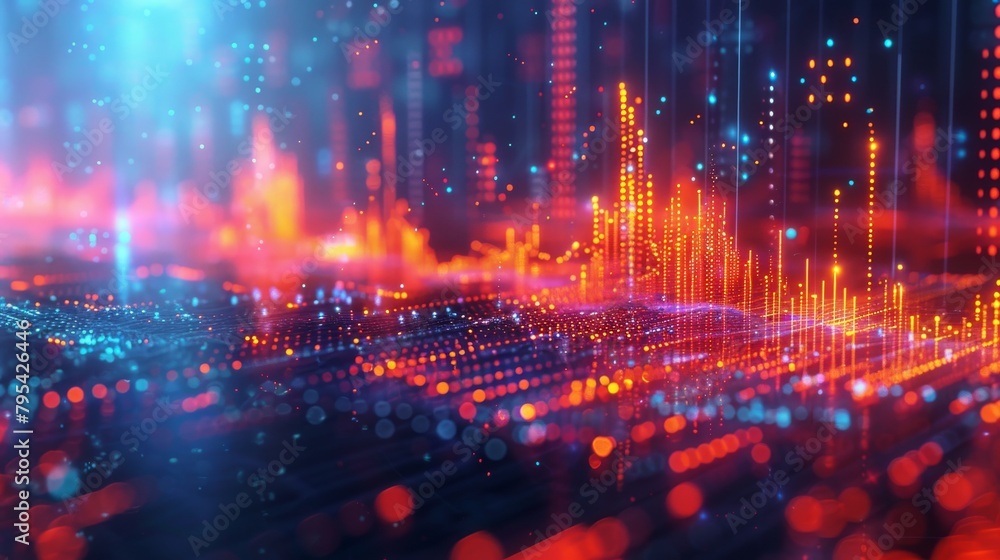 Binary code flowing over a circuit board.