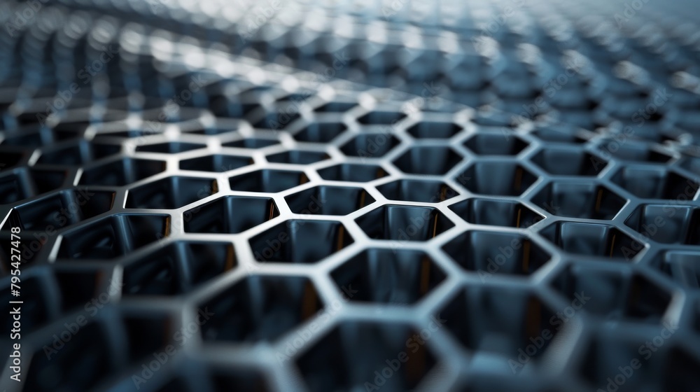 Fototapeta premium Black metal hexagons