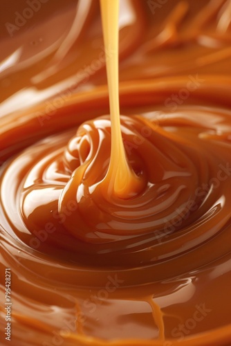 Immerse yourself in the caramel embrace of liquid caramel, its smooth surface enticing you with promises of pure indulgence