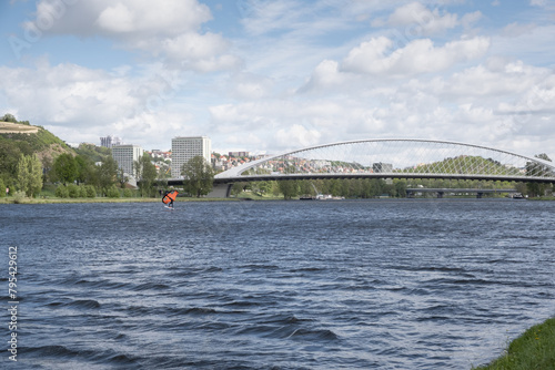 The Troja Bridge is a long bridge spanning the Vltava River in Prague, connecting the Troja and Holešovice districts