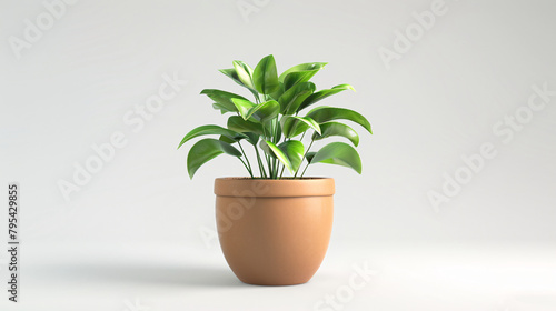 houseplant in a handmade clay pot, celebrating craftsmanship and sustainable growth, isolated photo