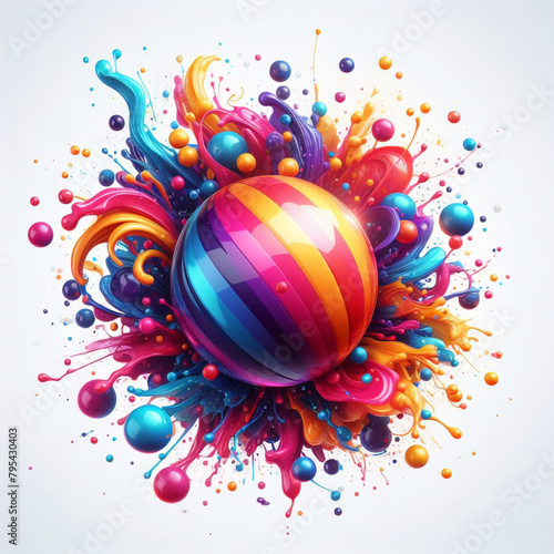 Fantástica explosión en espiral colorida salpicadura de pintura líquida sobre fondo negro tinta dinámica líquida abstracta y textura ahumada