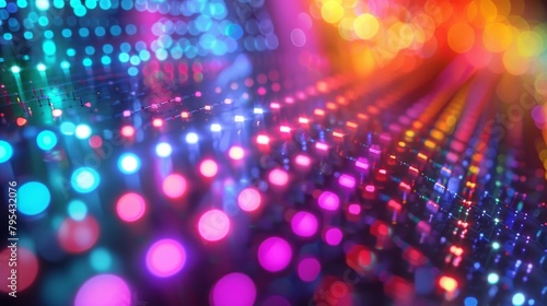 Wallpaper Mural Colorful bokeh lights on a black background Torontodigital.ca