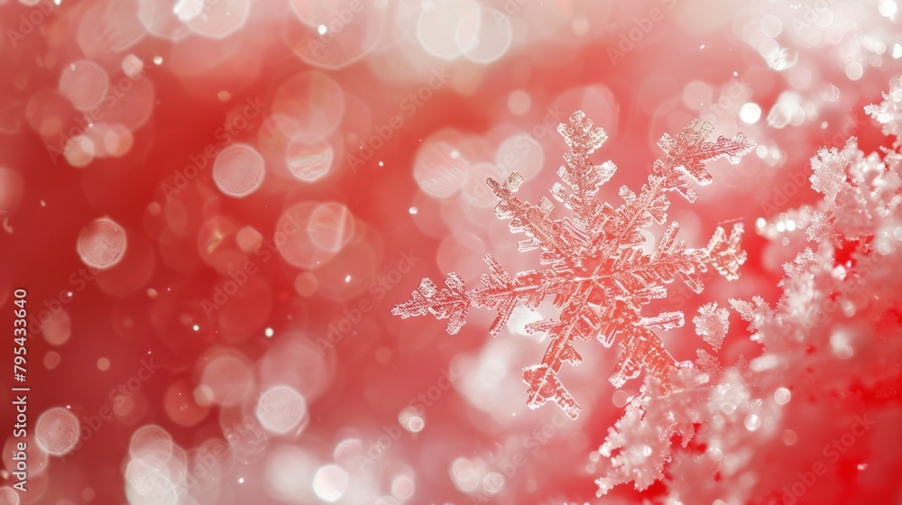 Snowflake on Red Background Snowflake on Red Background