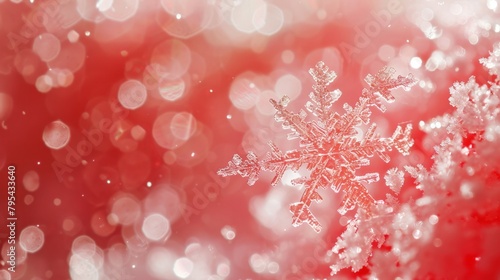 Snowflake on Red Background