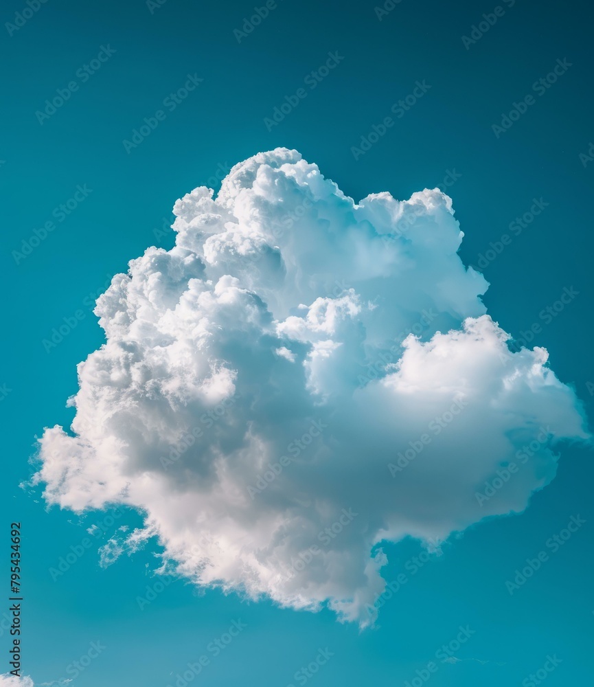 b'A large white cloud against a blue sky'