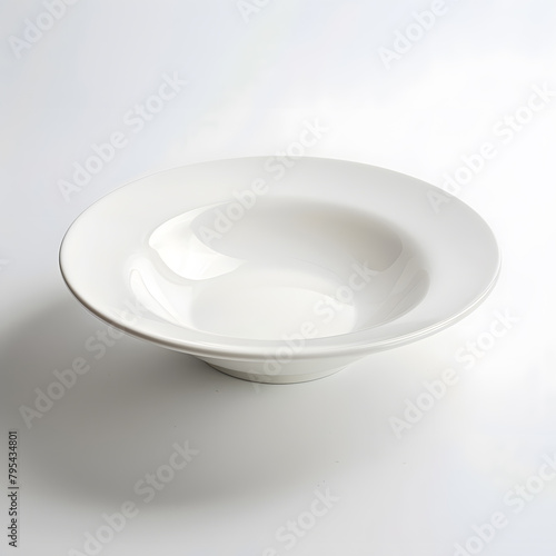 White plate mock up isolated on white background
