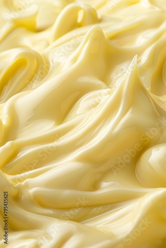 Surrender to the creamy embrace of liquid mayonnaise, its velvety texture and delicate scent creating a sense of peace