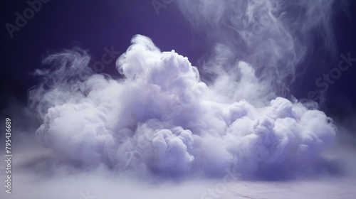 b'White smoke cloud on purple background'