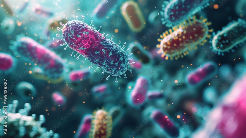 Naklejka premium microscopic view of virus