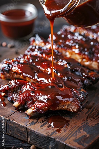 Lose yourself in the mouthwatering allure of barbecue sauce, its rich flavor and smoky aroma irresistible