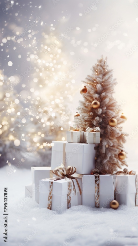 Christmas white gift tree