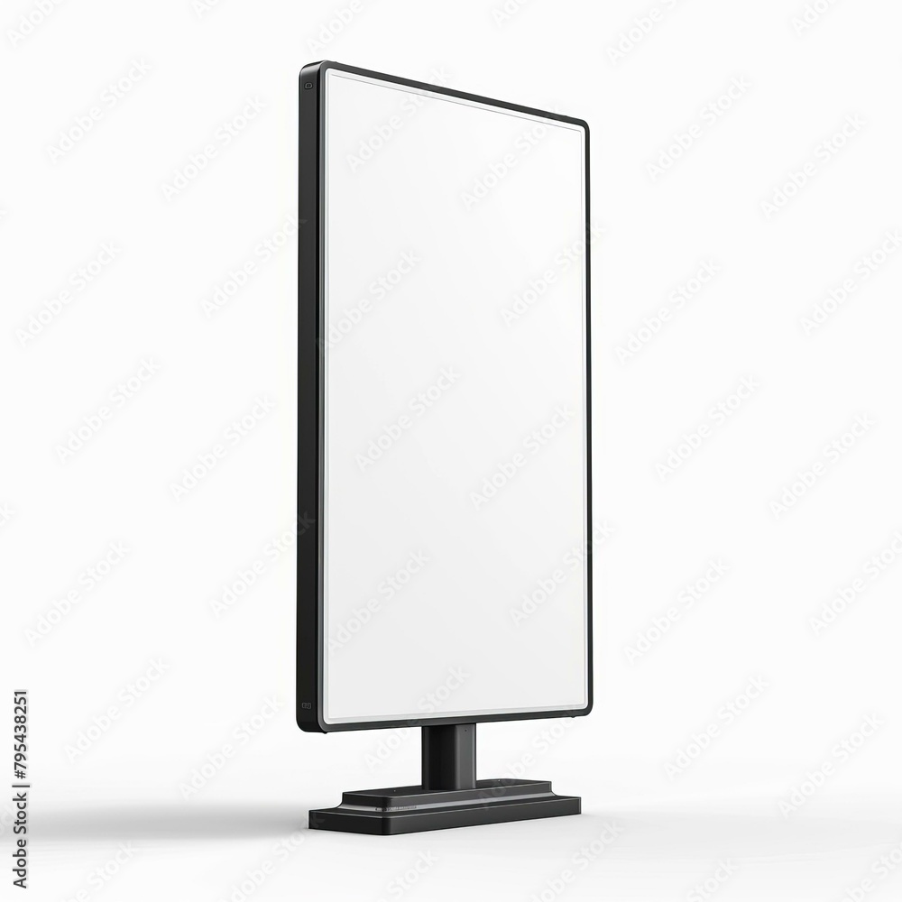 b'Black digital signage mockup isolated on white background' b'Black digital signage mockup isolated on white background'
