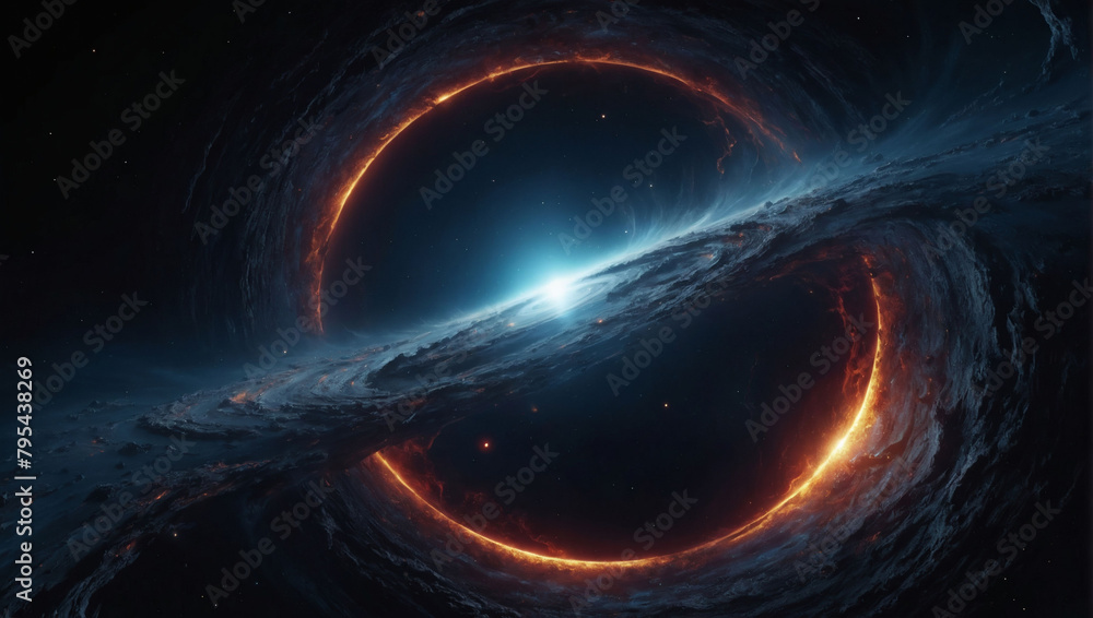Cosmic Abyss, Realistic Illustration of a Black Hole, Offering a Mesmerizing K Space Wallpaper.