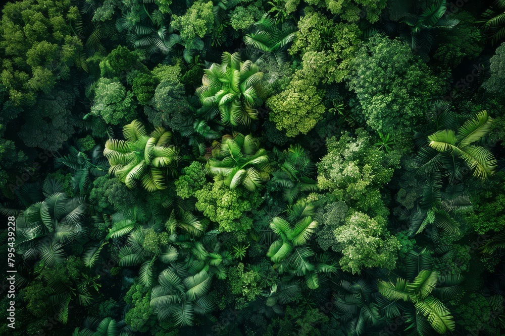 Lush green forest canopy, showcasing the beauty of untouched nature Lush green forest canopy, showcasing the beauty of untouched nature