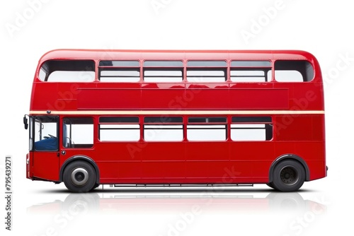 Side london bus vehicle white background transportation