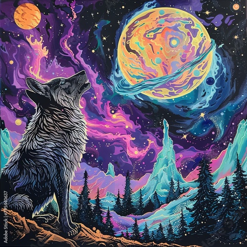 Lone wolf howling