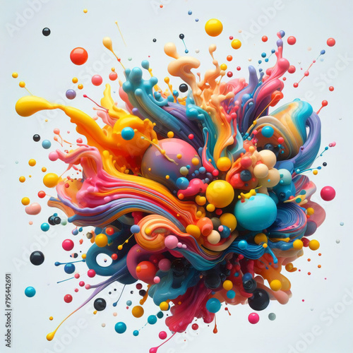 Fondo líquido colorido con ondas y salpicaduras de colores