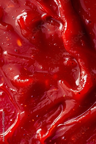 Dive into the vibrant red sea of liquid ketchup  its thick consistency and glossy sheen mesmerizing