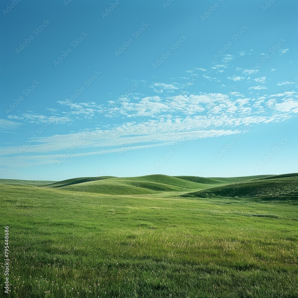 Obraz premium b'Grasslands under the blue sky'