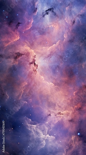 b'Interstellar gas clouds in vivid purple, pink and blue hues' photo