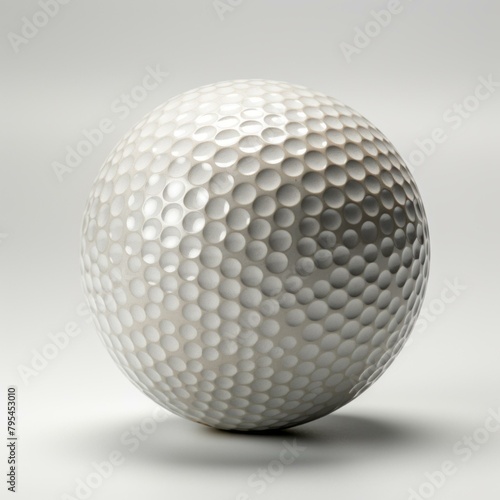 b A close up image of a white golf ball on a white background 