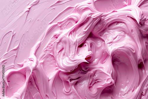 Delicious Pink Ice Cream Close-Up on Textured Background