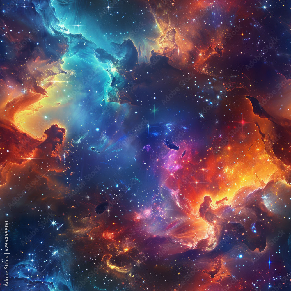 Fototapeta premium Astral Elegance Celestial Stars and Nebulae