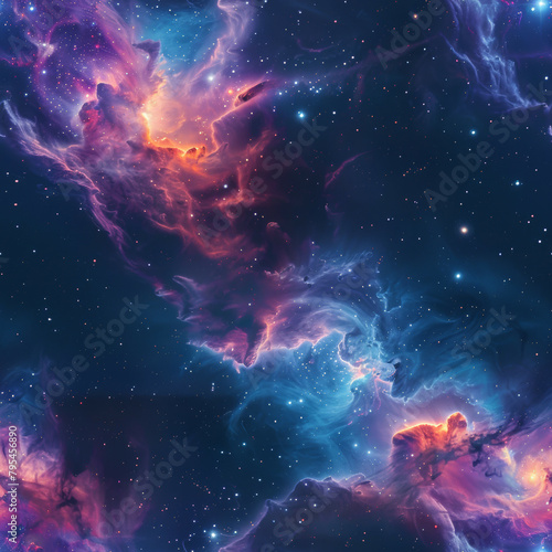 Astral Elegance Celestial Stars and Nebulae