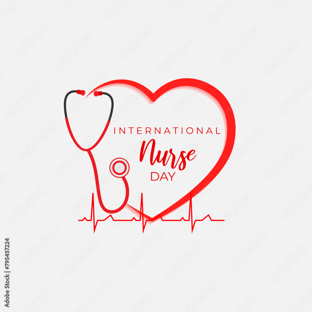 Vector illustration of International Nurses Day social media feed template