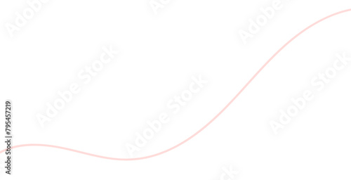 カーブしている手書きのピンク色の線 - シンプルでおしゃれな緩やかな曲線のデザイン素材
