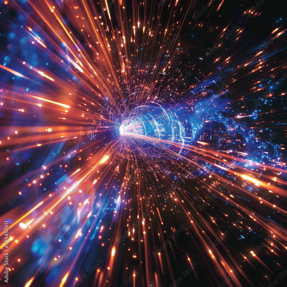 Fototapeta premium Celestial Illuminations Captivating Spacefield Particle Light