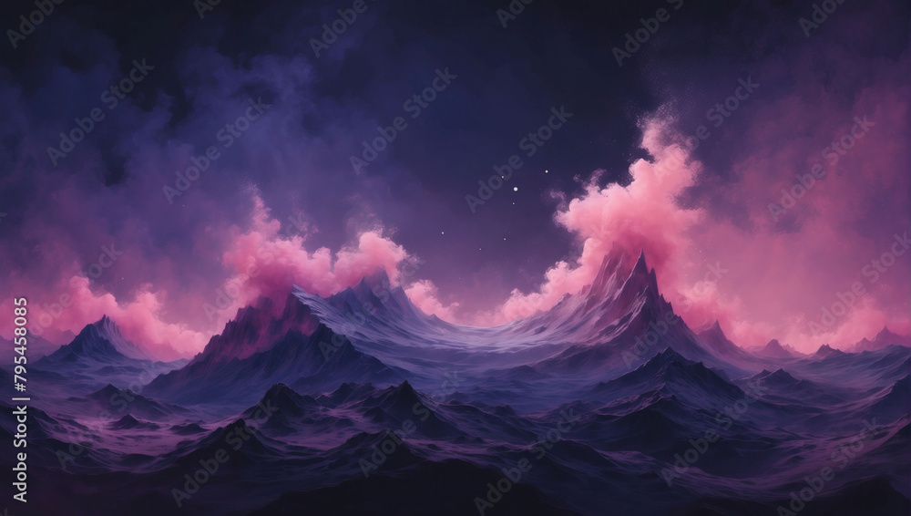 Lavender Glow, Warm Pink and Deep Indigo Background with Subdued Texture, Bathed in Twilight Hues.