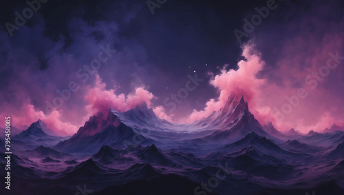 Lavender Glow, Warm Pink and Deep Indigo Background with Subdued Texture, Bathed in Twilight Hues.