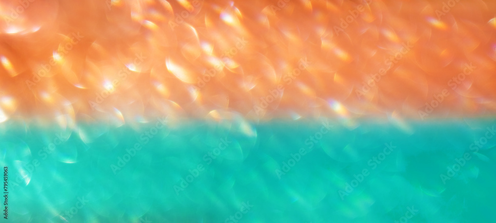 Orange-green gradient abstract glitter background. Horizontal banner Orange-green gradient abstract glitter background. Horizontal banner