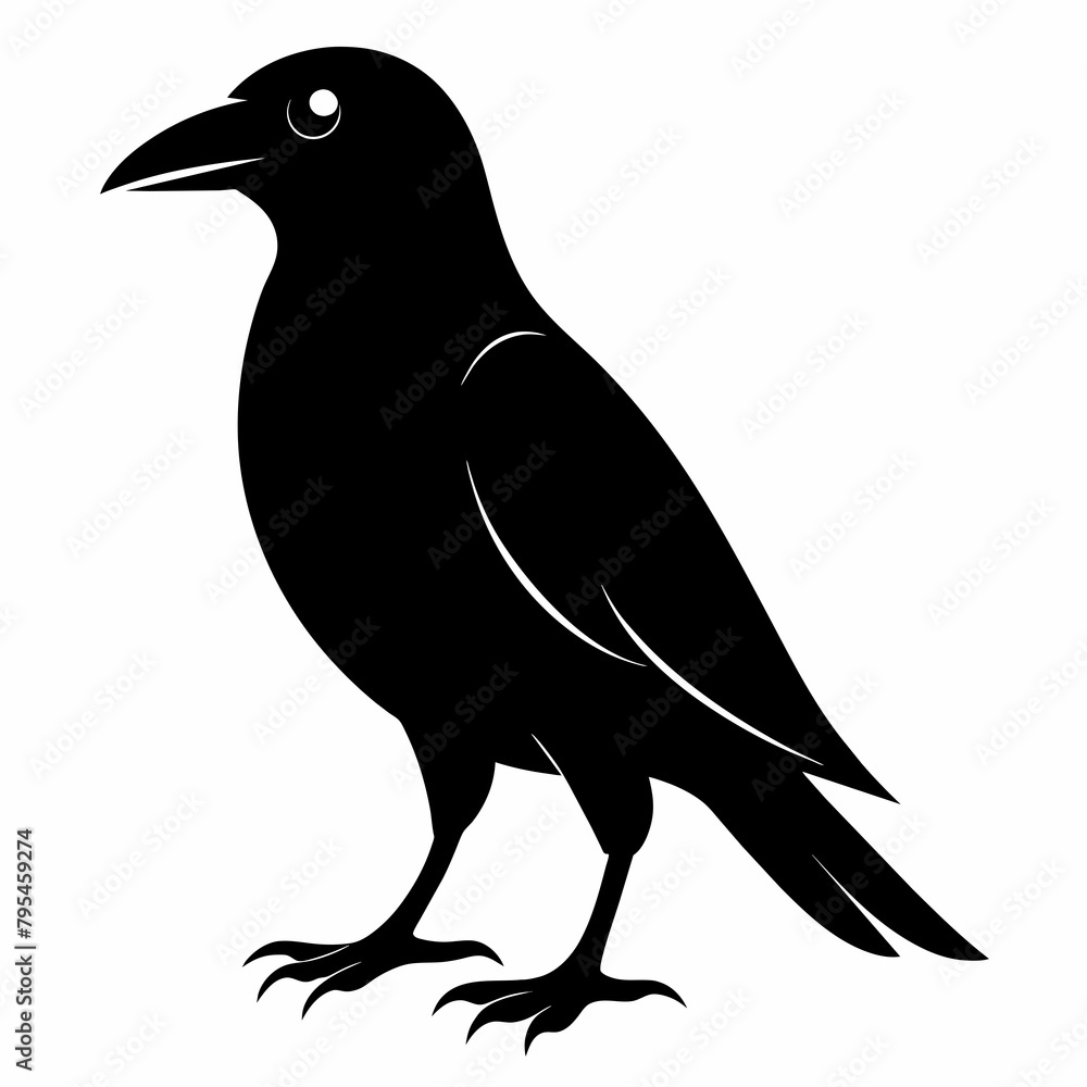 Obraz premium crow silhouette vector illustration