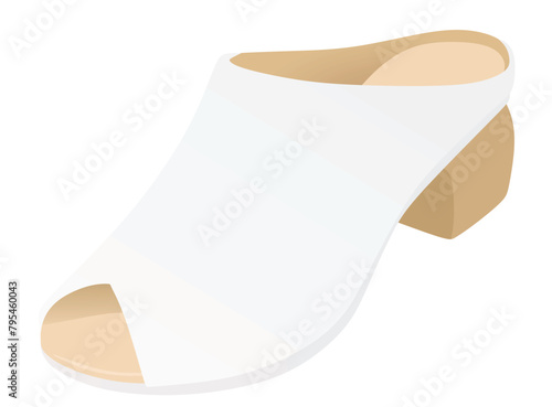 White high  heel sandal. vector illustration